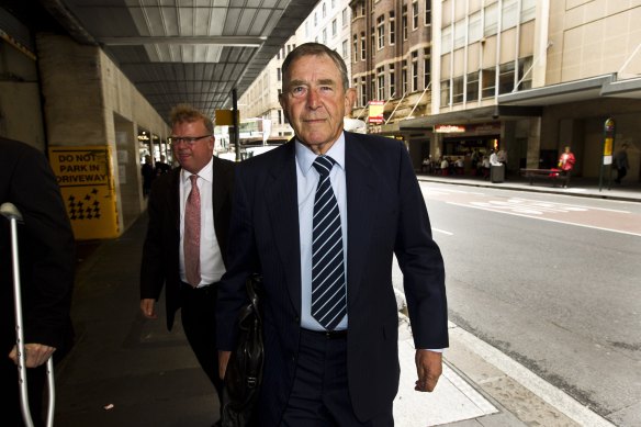 Former investor in Cascade Coal, John Kinghorn, arriving at the ICAC hearing at Castlereagh Street, Sydney.