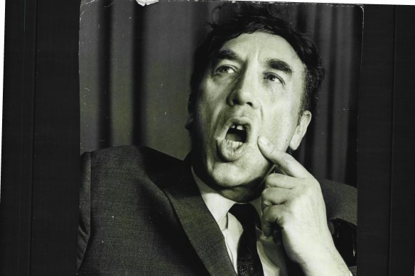 Frankie Howerd photographed during his three-week Sydney season at Chequers in 1969.