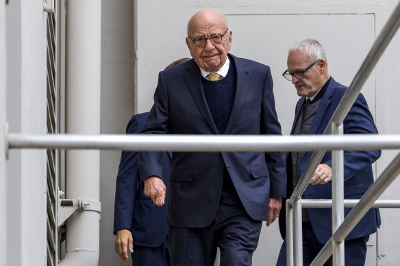 Rupert Murdoch arrives for the second day of probate court hearings in Reno, Nevada.