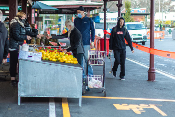 Queen Victoria Market quiet as state’s lockdown is extended. 