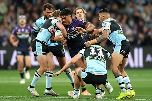 Stefano Utoikamanu was outstanding for the Storm on their run to last year’s grand final.