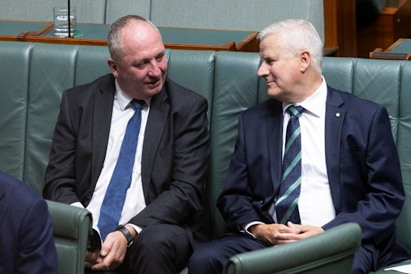 Barnaby Joyce and Michael McCormack last year.