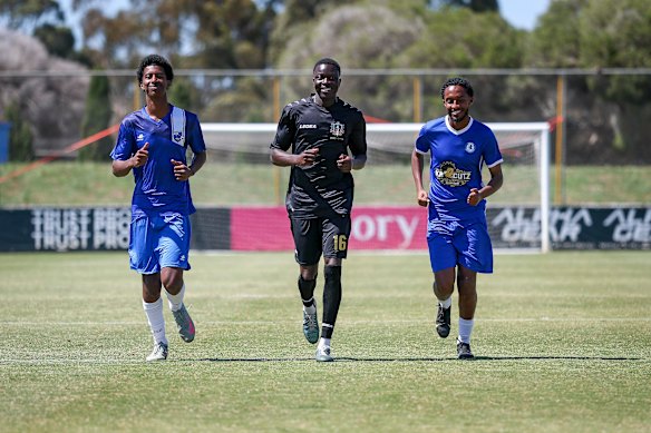 Jonny Tewoderos (left) and Yosief Kassa (right) have Ethiopian roots, while Okilo Dimo (centre) has a South Sudanese background.