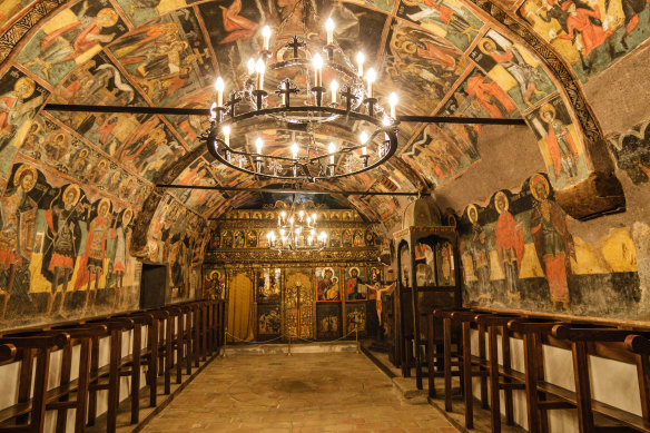 Paintings on the walls of the Church of Nativity of Christ in Arbanasi, Bulgaria.