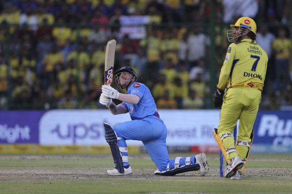 David Warner batting for the Delhi Capitals in the IPL