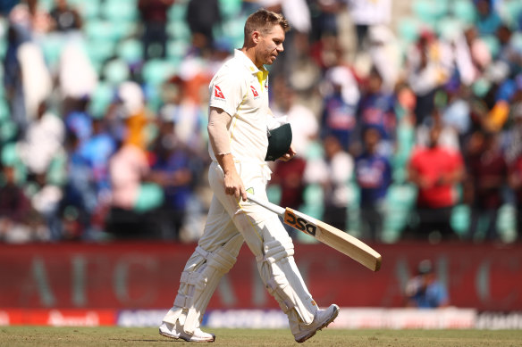 David Warner after his second innings exit.