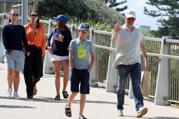 The Danish royal family (L-R Princess Isabella, Crown Princess Mary, Princess Josephine, Prince Vincent and Crown Prince Frederik) take in the sights of Bondi Beach this week.