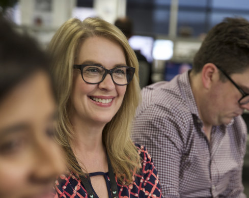 Judith Whelan during afternoon news conference at the Fairfax Media office in Pyrmont.