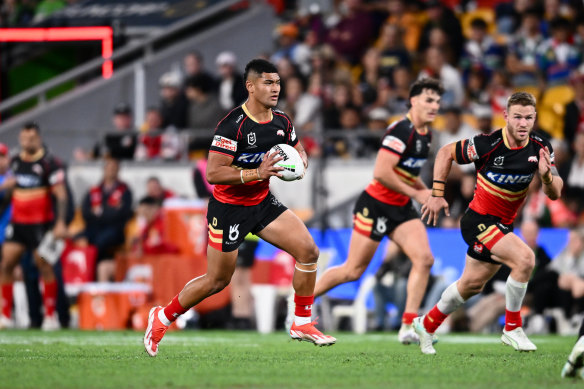 Isaiya Katoa continued to pull the strings for the Dolphins against Wests Tigers in Magic Round.