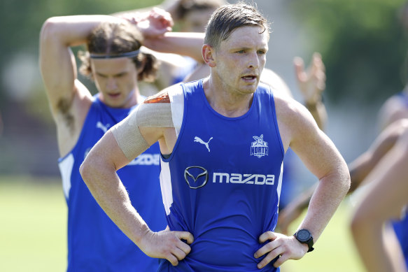 Jack Ziebell feels the heat at training.