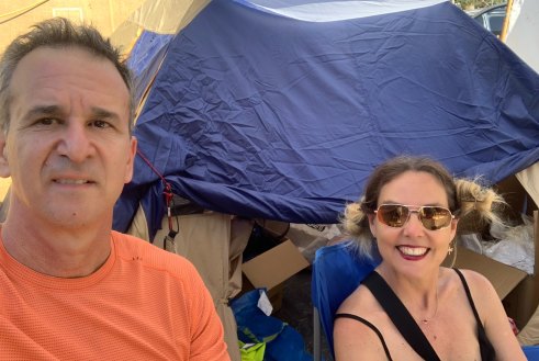 Tracey Schreier and husband Larry at the music festival.