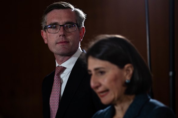 Dominic Perrottet and Gladys Berejiklian in more parliamentary times. 