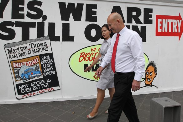 Car on the campaign trail with former NSW Labor leader John Robertson in 2011.