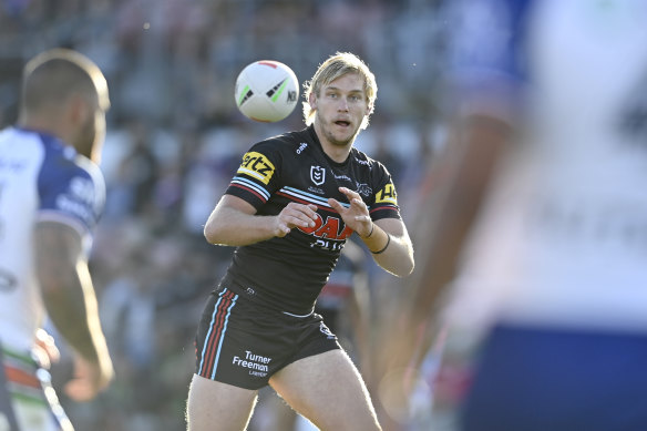 Lindsay Smith during the Panthers’ clash with the Warriors in week one of the finals.