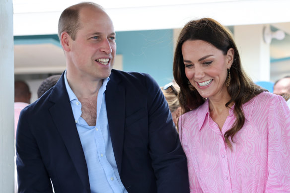 Prince William, Duke of Cambridge and Catherine, Duchess of Cambridge in Great Abaco, the Bahamas on Saturday.