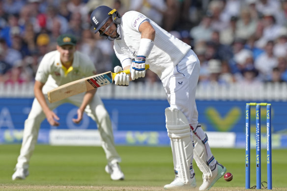 Joe Root plays a composed shot during the Ashes series.