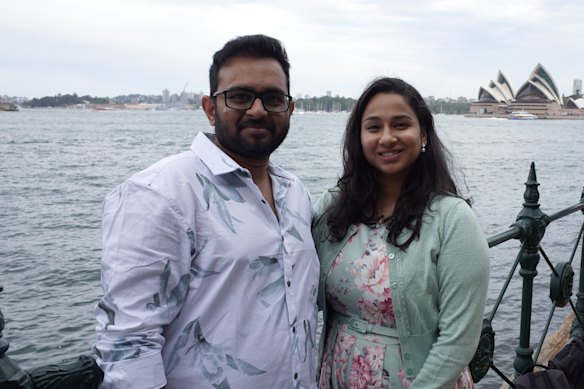 Newlyweds Raju and Lalli came up from Melbourne to watch Sydney’s New Year’s Eve fireworks.