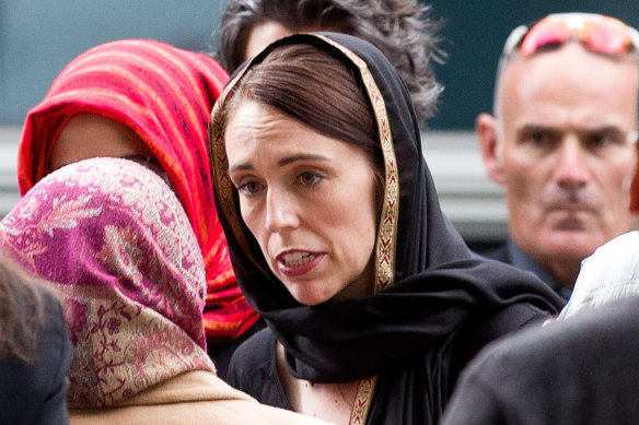 Jacinda Ardern meets members of the Muslim community in Christchurch.