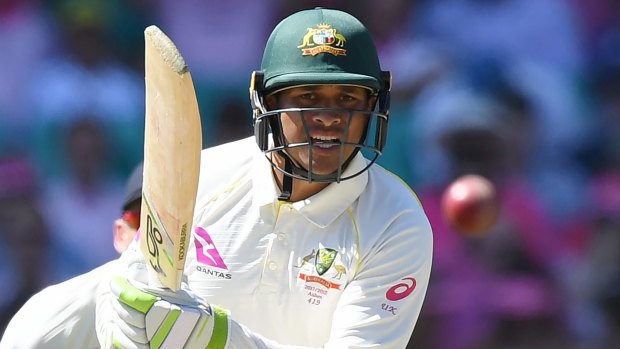 Usman Khawaja hits out during the Ashes series.