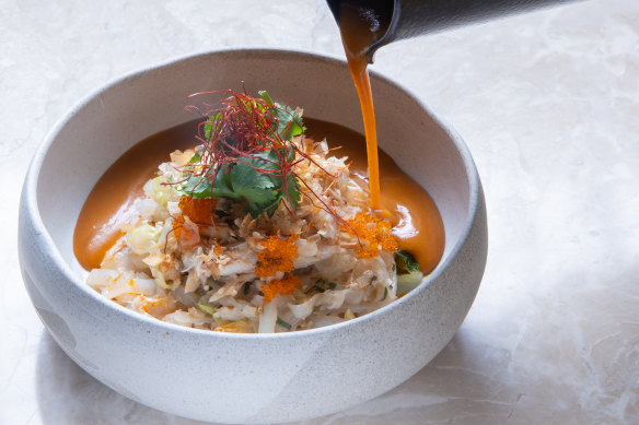 Farang kwai teow (“white boy noodles”) are served with a lobster sauce.