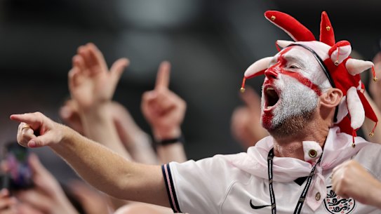 An English soccer fan at the World Cup.   