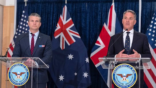 Il segretario alla Difesa americano Pete Hegseth e il ministro della Difesa australiano Richard Marles hanno parlato con i giornalisti a Washington.
