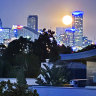 A rare full moon, seen only once in almost 19 years,  rises over Melbourne on December 15.