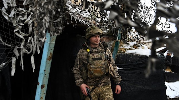 One of the Ukrainian Unit Commanders Nazar at a headquarters for a frontline position at Avdiyivka. Avdiyivka, Donetsk Oblast.