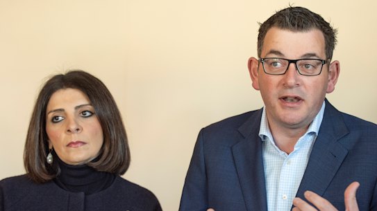 Gaming minister Marlene Kairouz and Premier Daniel Andrews last year.