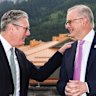 British Prime Minister Keir Starmer meets with Prime Minister Anthony Albanese during the G7.