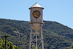 The Warner Bros. water tower is seen at Warner Bros. Studios in Burbank.
