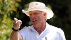 Unwelcome. Greg Norman at the US Masters in Augusta at the weekend.