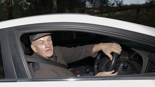 Mark Latham returns to his property on Friday.