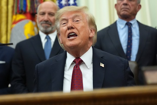US President Donald Trump speaks in the Oval Office of the White House, Monday, Aug. 31, 2026, in Washington