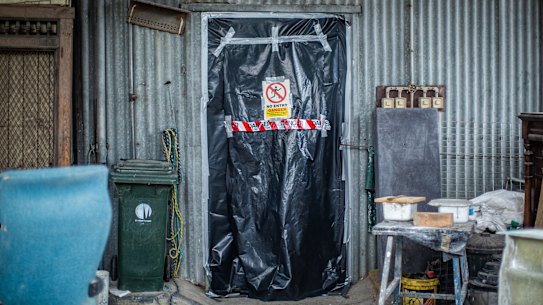 One of three sheds at Melbourne Innovation Park locked down due to asbestos traces.