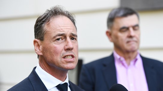 Federal Minister for Health Greg Hunt announces a travel ban on people coming from Iran.