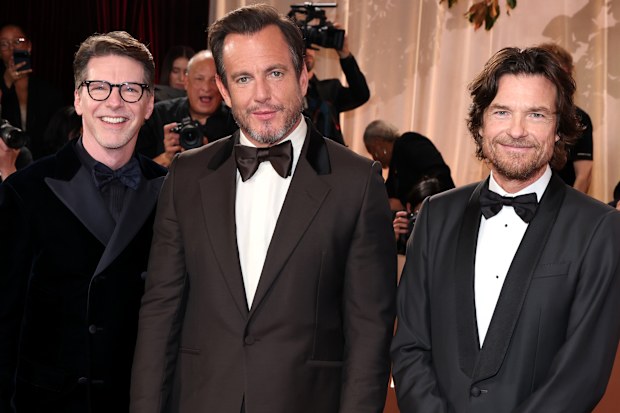 Sean Hayes, Will Arnett and Jason Bateman  attend the 83rd Annual Golden Globe Awards at The Beverly Hilton on January 11, 2026 in Beverly Hills, California. 