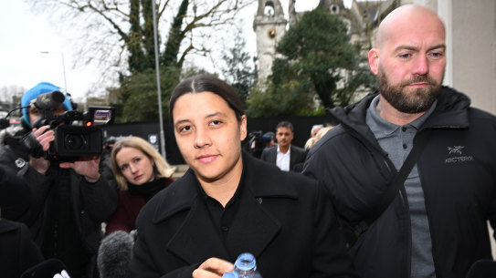 Sam Kerr arrives at court.