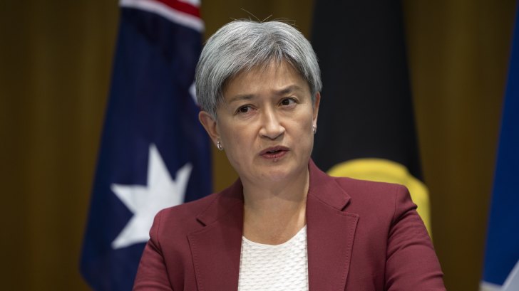 Foreign Minister Penny Wong says “ultimately peace, security for Israel will only be achieved if we have a Palestinian state alongside Israel.”