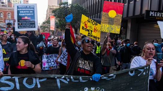 Hundreds marched in the Sydney Black Lives Matter protest after the Court of Appeal declared the rally authorised.