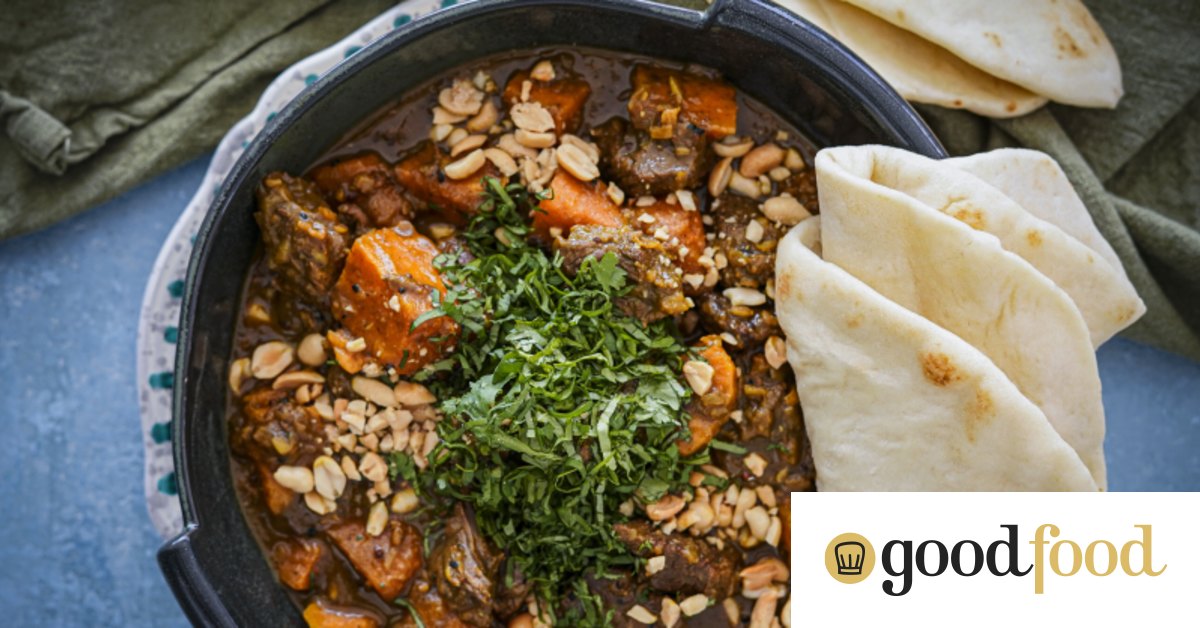 Coconut curry with sweet potato and slowcooked beef