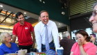 Labor Premier Steven Miles campaigns in Bundaberg.