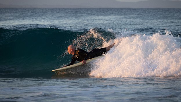 After his accident, “I didn’t respond well,” says Taylor (pictured in Byron Bay). “I’d lost everything I’d ever wanted. I wanted to die.”
