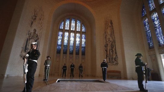 The Tomb of the Unknown Soldier within the Australian War Memorial in Canberra.