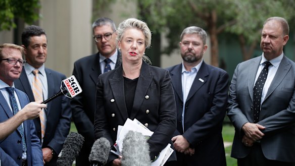 Agriculture Minister Bridget McKenzie was joined by industry representatives to announce the Mandatory Dairy Code of Conduct in Canberra.