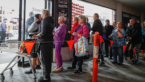 The queue at Altona IGA before dawn on Tuesday.