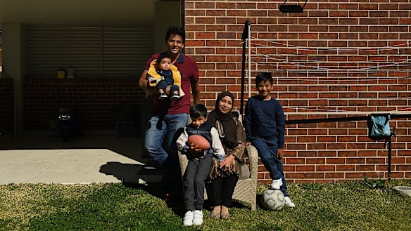 Mohammed Islam and Afsana Fardous with Sinan, Diyan and Shayan at home in Hurstville.