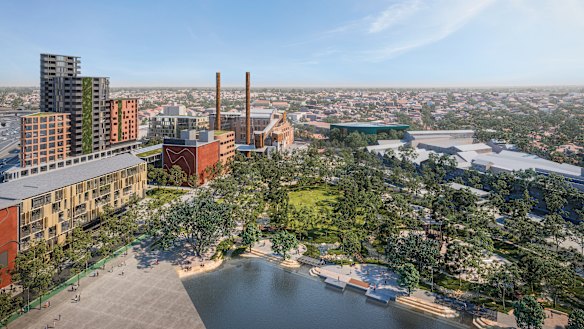 The NSW government’s draft masterplan for the White Bay power station sub-precinct, within the Bays West precinct.