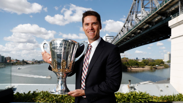 Lions great Black with the 2020 premiership cup.