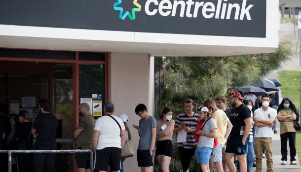 The federal government introduced JobKeeper at the height of the virus as queues outside Centrelinks surged during lockdowns.